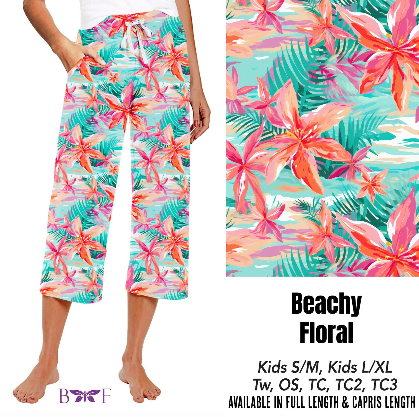 Beachy floral capris and skorts with pockets