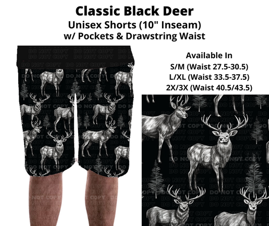 Classic Black Deer Unisex Shorts