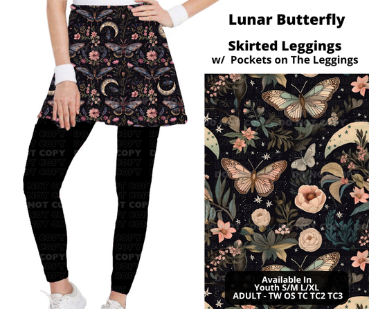 Preorder! Closes 11/25. ETA Jan. Lunar Butterfly Skirted Full Length Leggings w/ Pockets