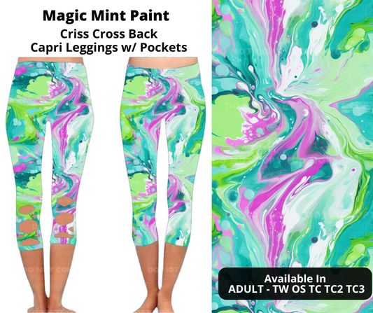 Preorder! Closes 1/29. ETA April. Magic Mint Paint Criss Cross Capri w/ Pockets