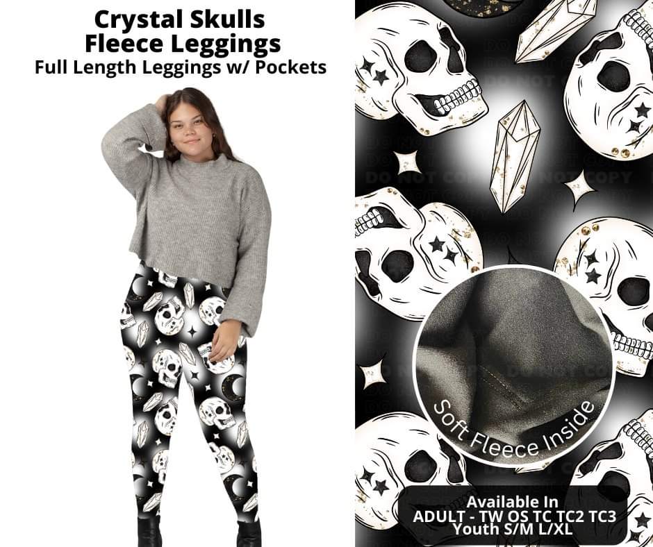 Preorder! Closes 10/17. ETA Dec. Crystal Skulls Fleece Leggings