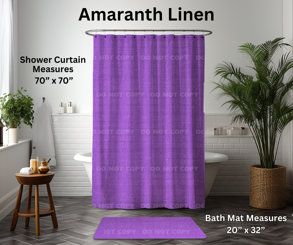 Preorder! Closes 1/6. ETA March. Amaranth Custom Shower Curtain and/or Bath Mat