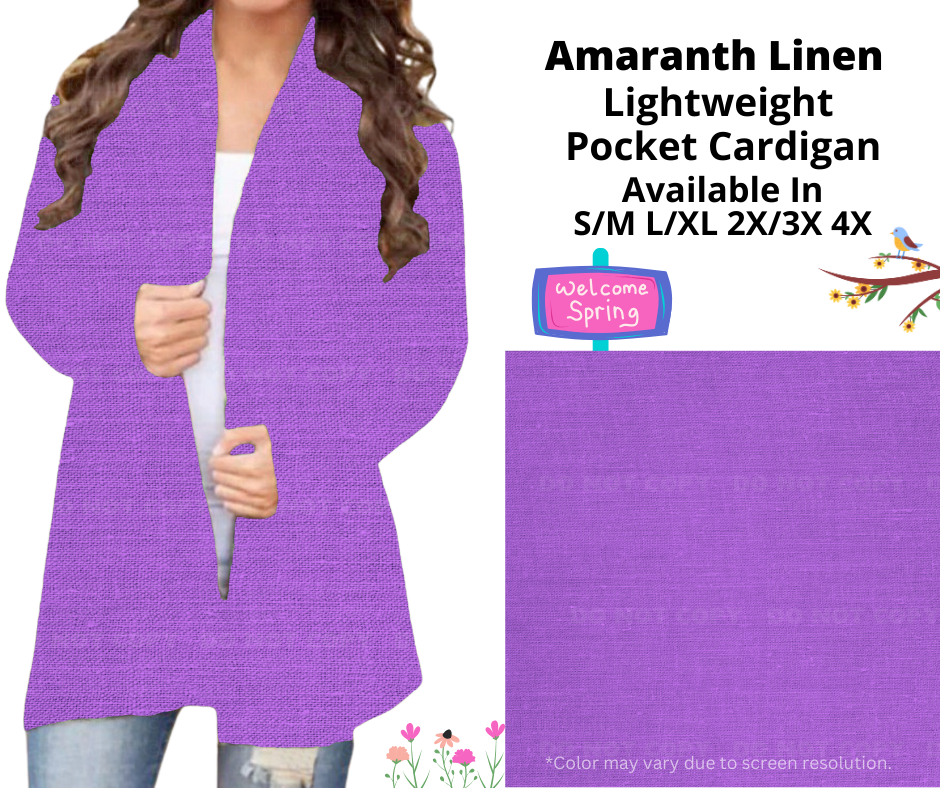 Preorder! Closes 1/13. ETA April. Amaranth Linen Pocket Cardigan