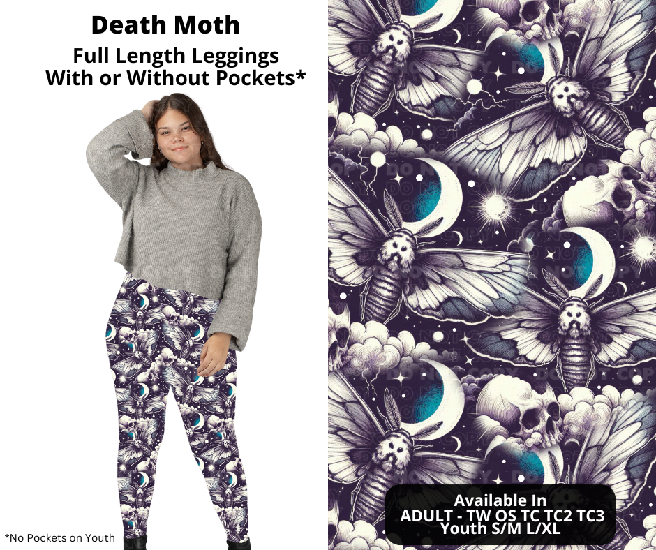 Death Moth Full Length Leggings w/ Pockets