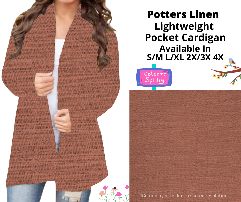 Preorder! Closes 1/13. ETA April. Potters Linen Pocket Cardigan