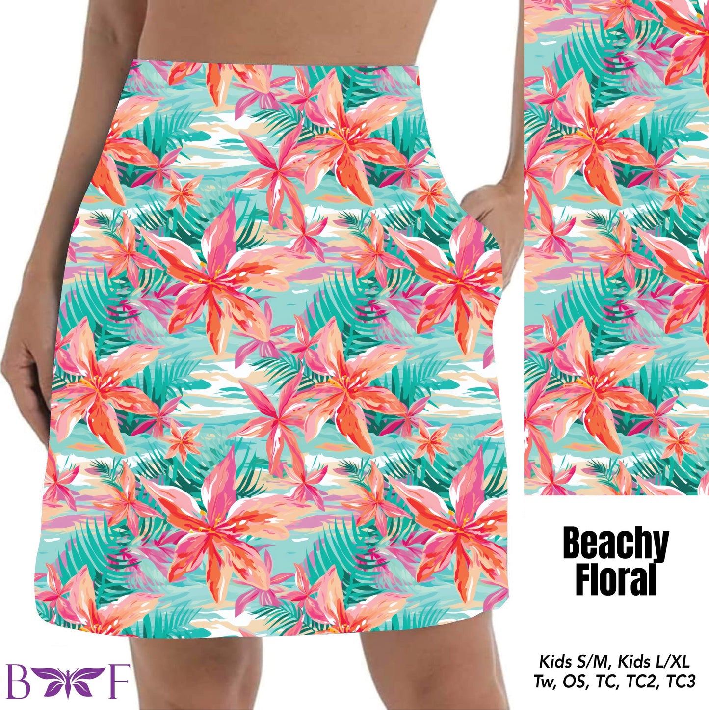 Beachy floral capris and skorts with pockets