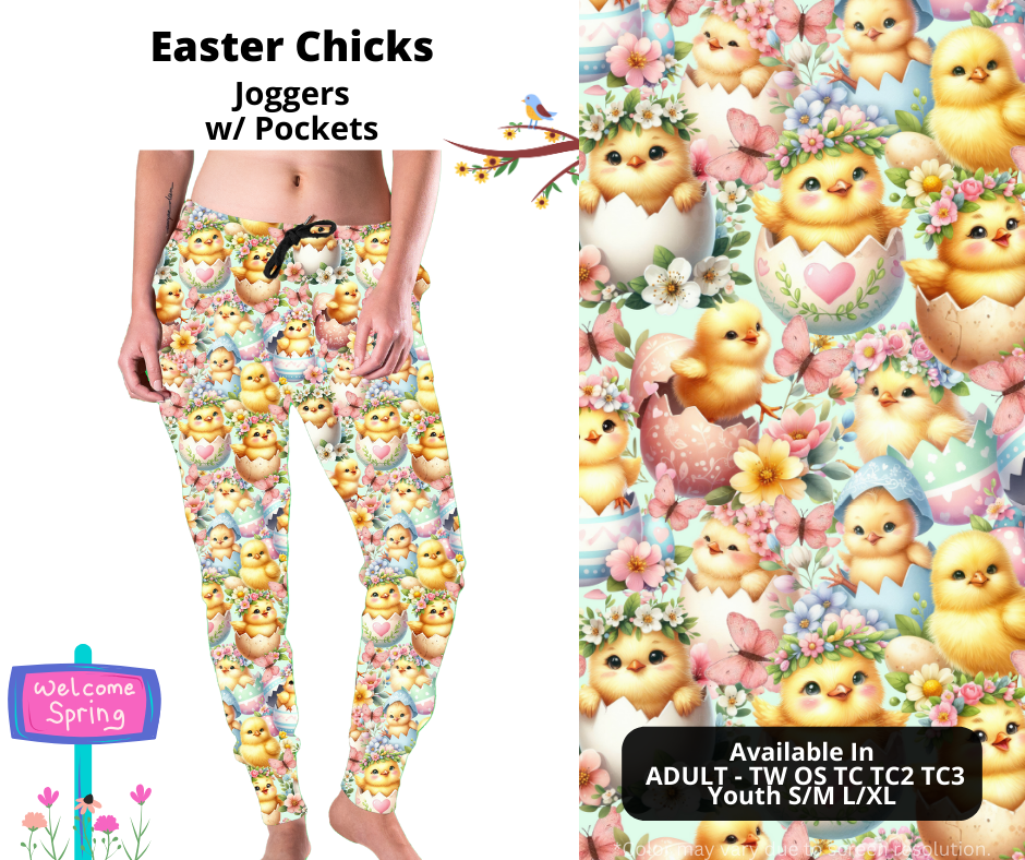 Preorder! Closes 1/27. ETA April. Easter Chicks Joggers