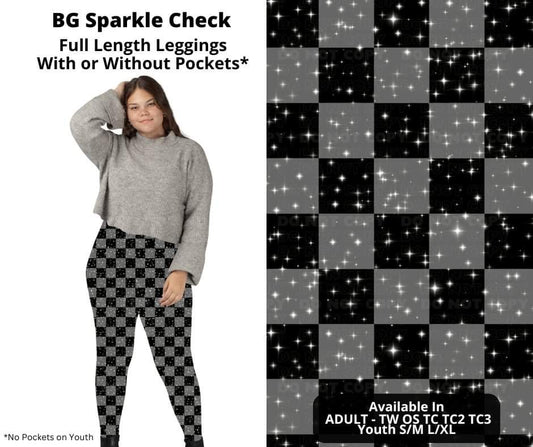 Preorder! Closes 10/17. ETA Dec. BG Sparkle Check Full Length Leggings w/wo Pockets