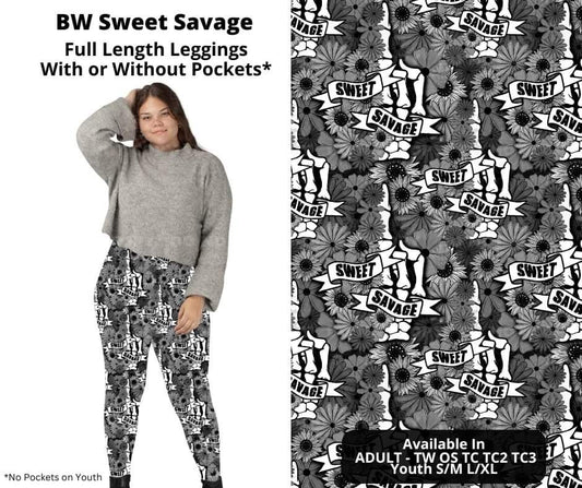 Preorder! Closes 10/17. ETA Dec. BW Sweet Savage Full Length Leggings w/wo Pockets