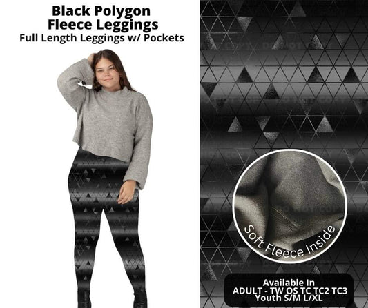 Preorder! Closes 10/17. ETA Dec. Black Polygon Fleece Leggings