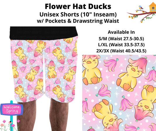 Preorder! Closes 1/27. ETA April. Flower Hat Ducks Unisex Shorts