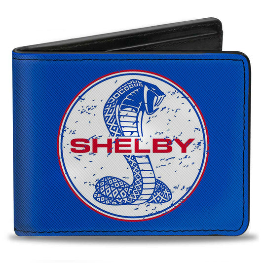 Bi-Fold Wallet - SHELBY Tiffany Split Weathered Blue Red White