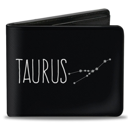 Bi-Fold Wallet - Zodiac TAURUS Constellation Black White