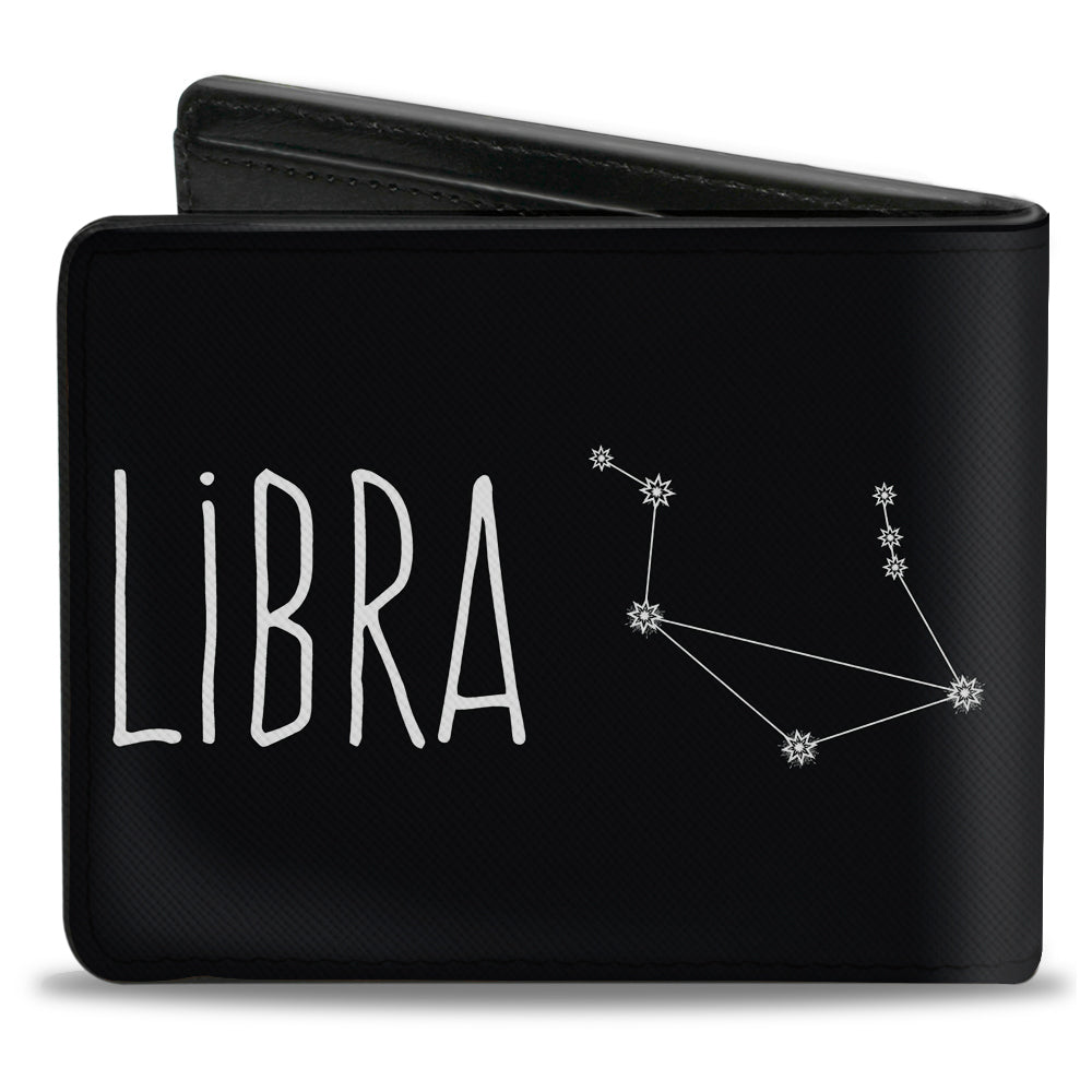 Bi-Fold Wallet - Zodiac LIBRA Constellation Black White