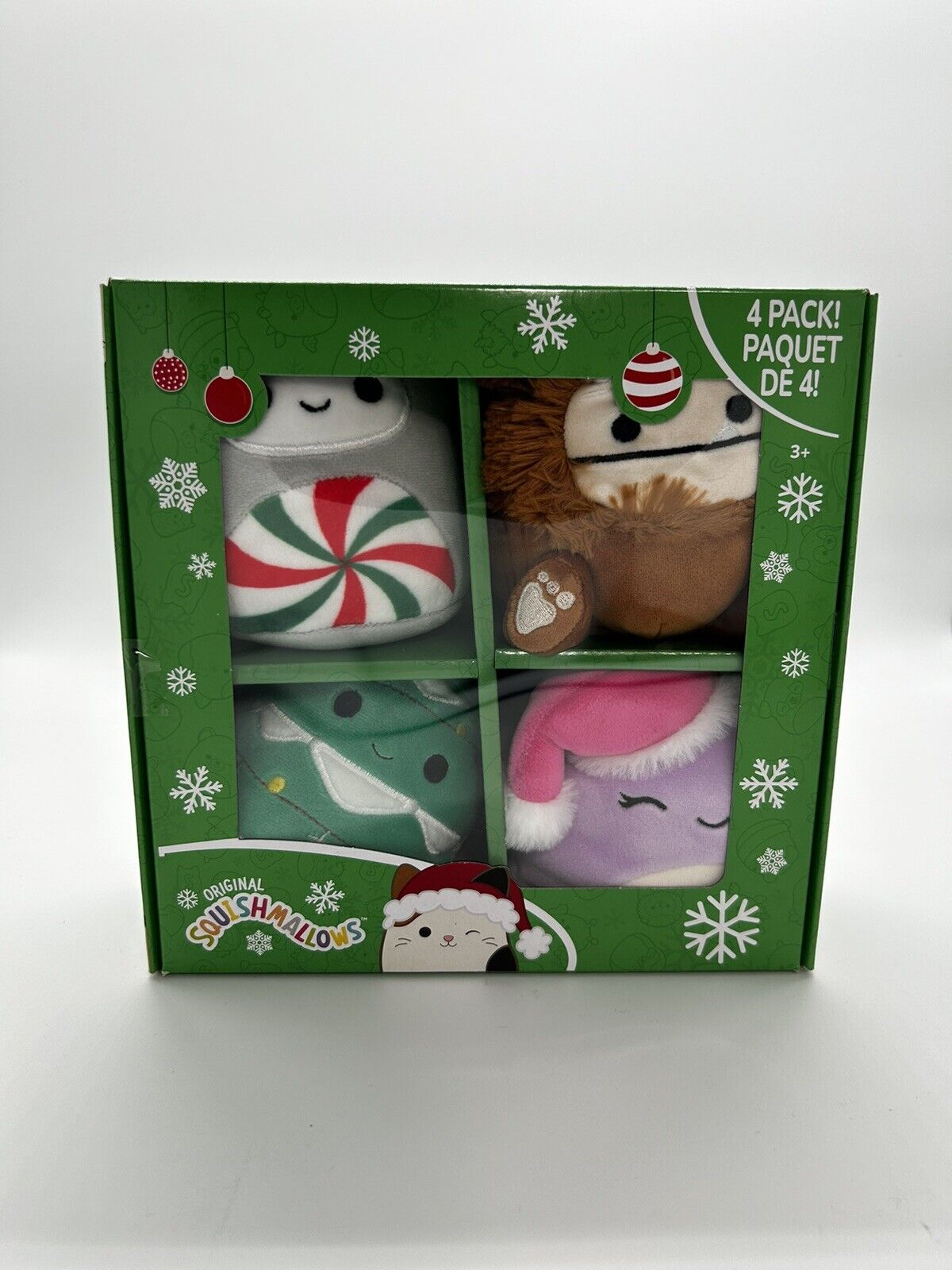 Squishmallows Benny, Beula, Nissa, and Johann 4.5" 2023 Christmas Edition Stuffed Plush 4-pack