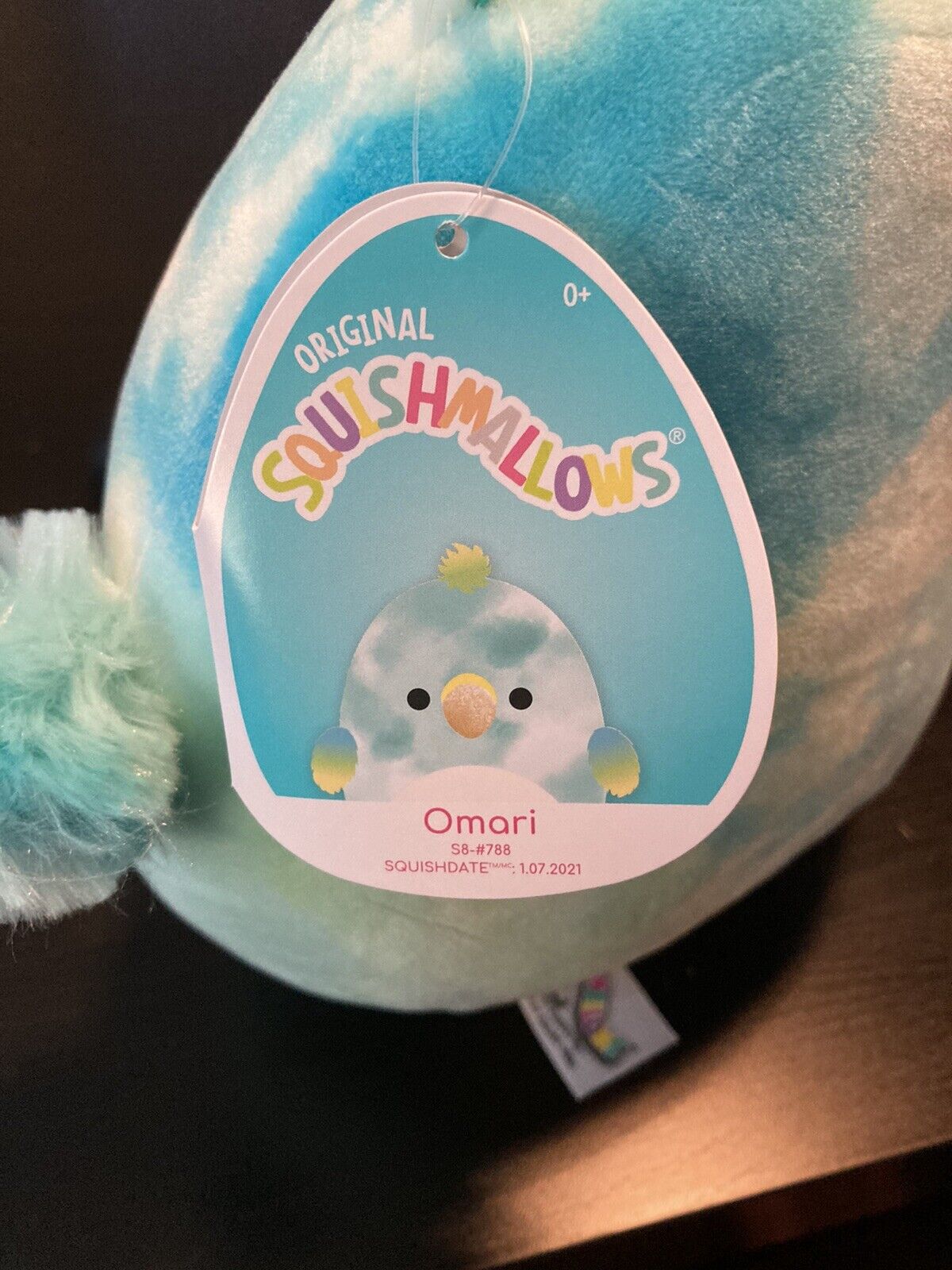 Squishmallows Omari The Tie Dye Bird 8" Stuffed Plush