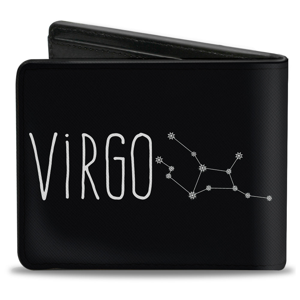 Bi-Fold Wallet - Zodiac VIRGO Constellation Black White