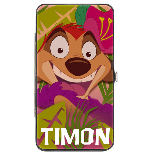 Hinged Wallet - TIMON Hula Dance Face Leaves Orange Pink-Fade