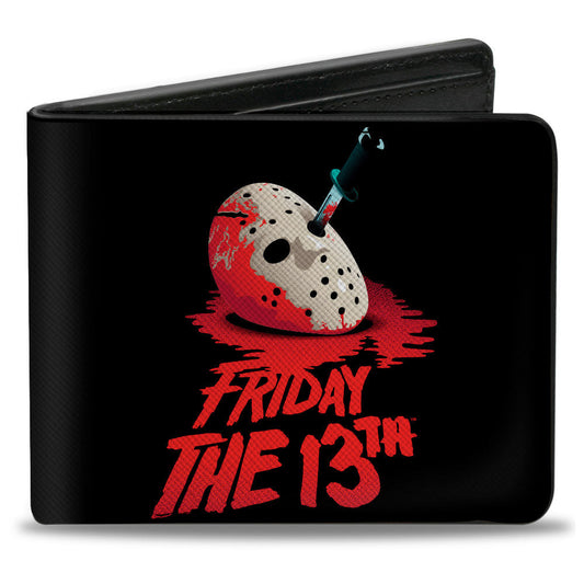 Bi-Fold Wallet - FRIDAY THE 13TH Vintage Jason Mask Poster Black Red