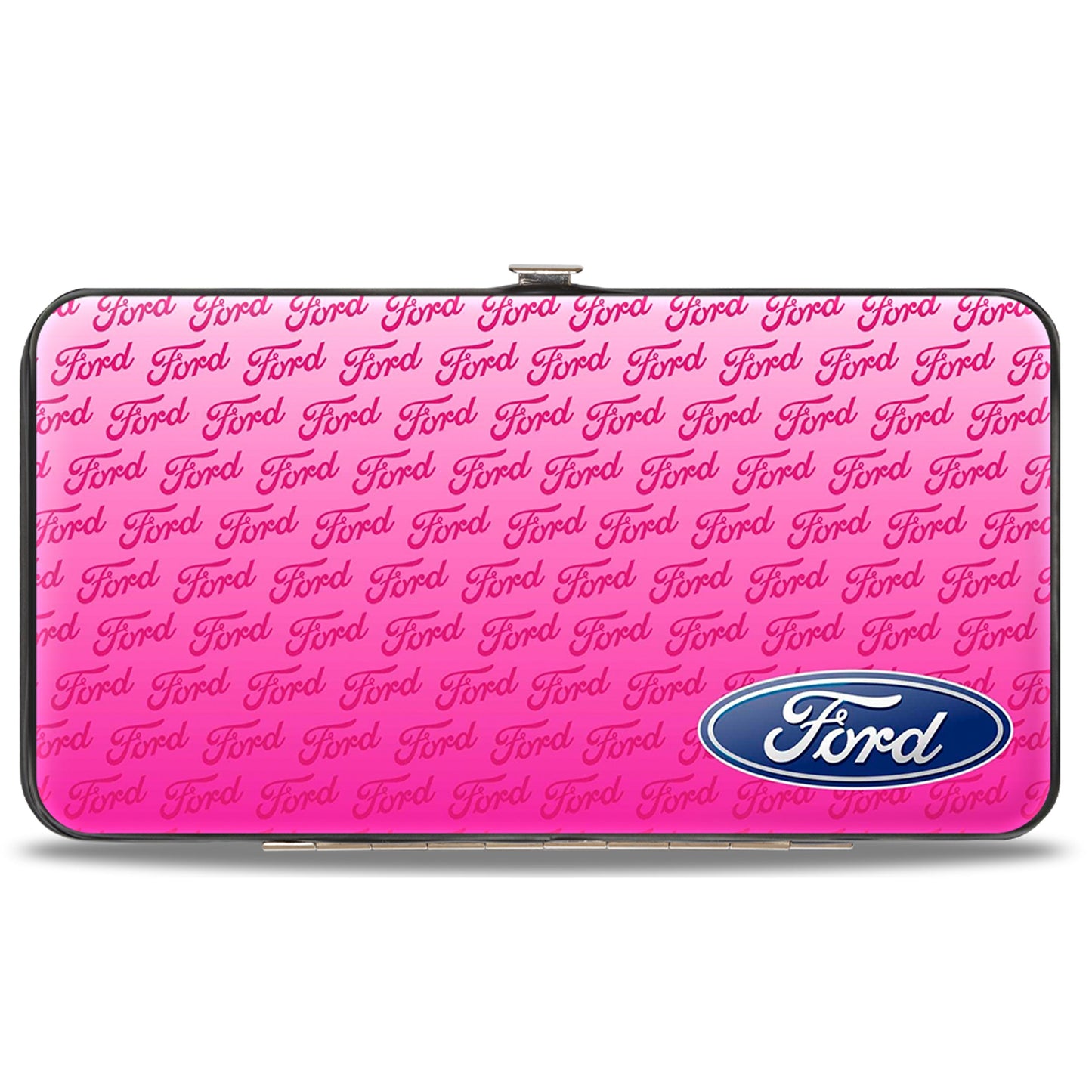 Hinged Wallet - Ford Oval CORNER w Text PINK