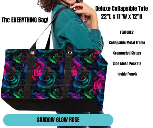 Preorder! Closes 11/18. ETA Feb. Shadow Glow Rose Collapsible Tote