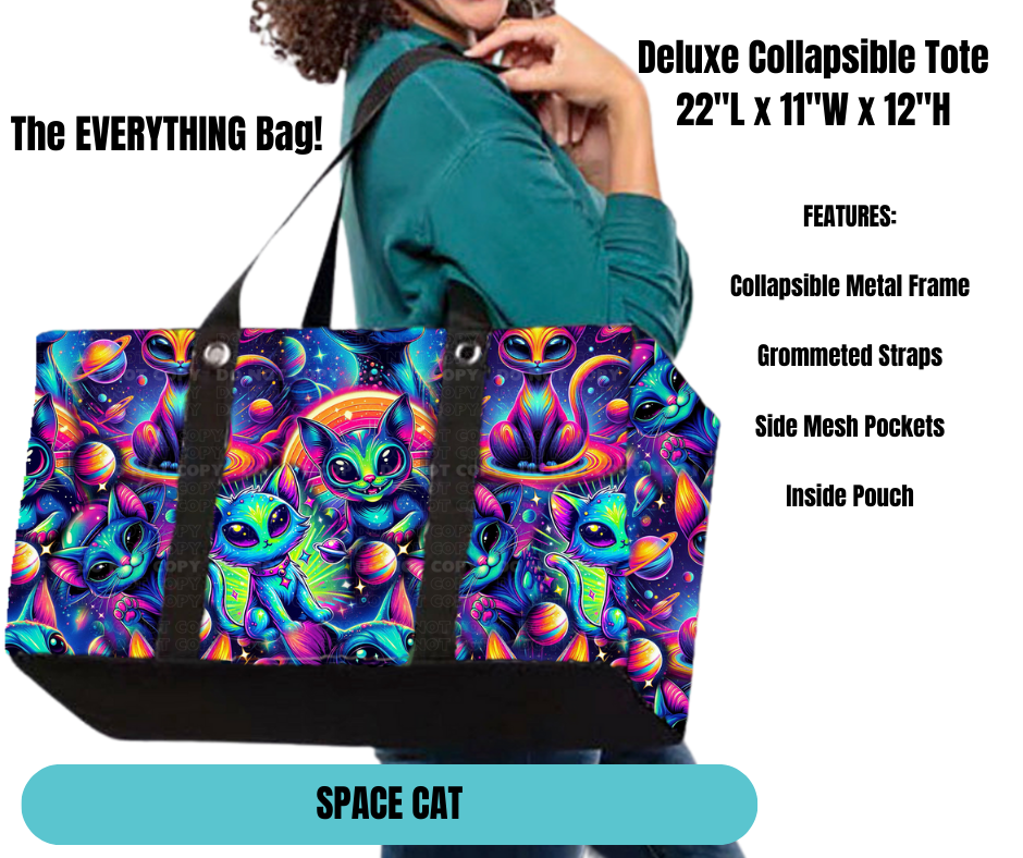 Preorder! Closes 11/18. ETA Feb. Space Cat Collapsible Tote