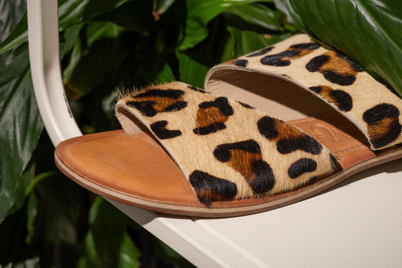 Spirited Dual Strap Slide in Leopard