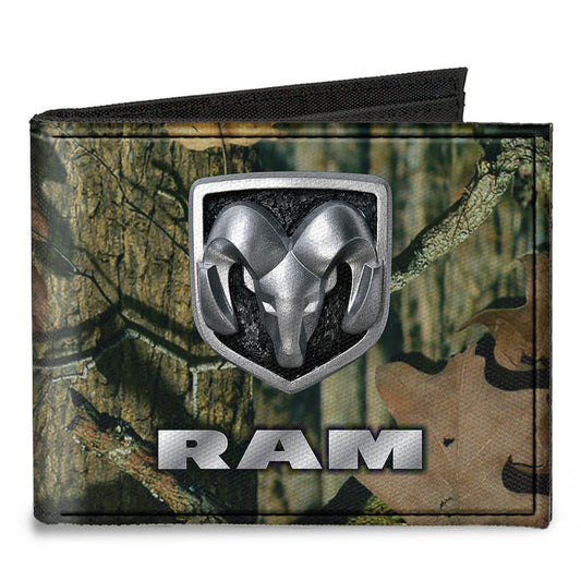 Canvas Bi-Fold Wallet - RAM Logo Mossy Oak Break-Up Infinity Silver