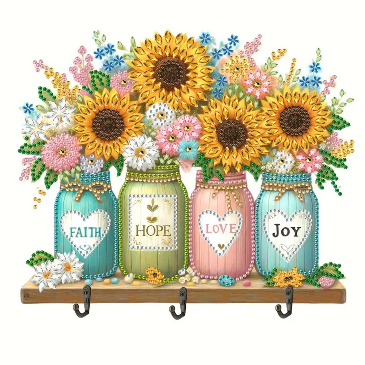 Sunflower Inspirational Vase Key Holder