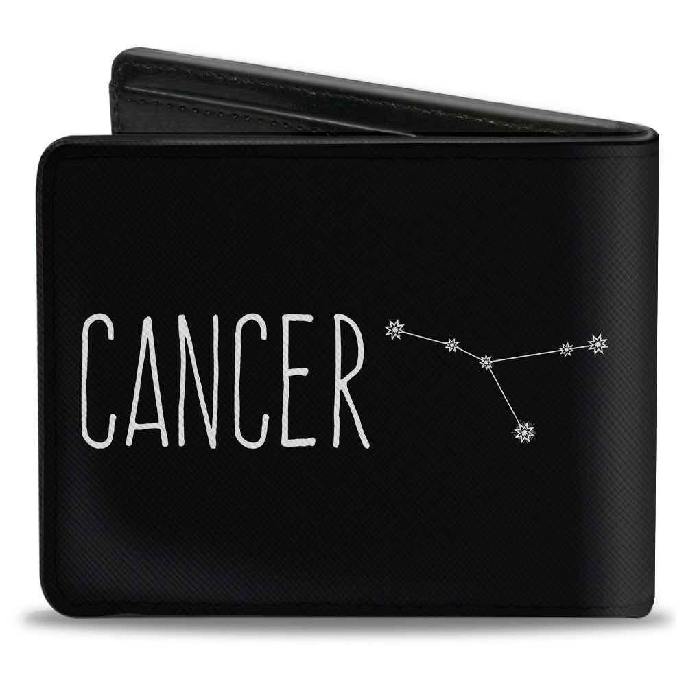 Bi-Fold Wallet - Zodiac CANCER Constellation Black White