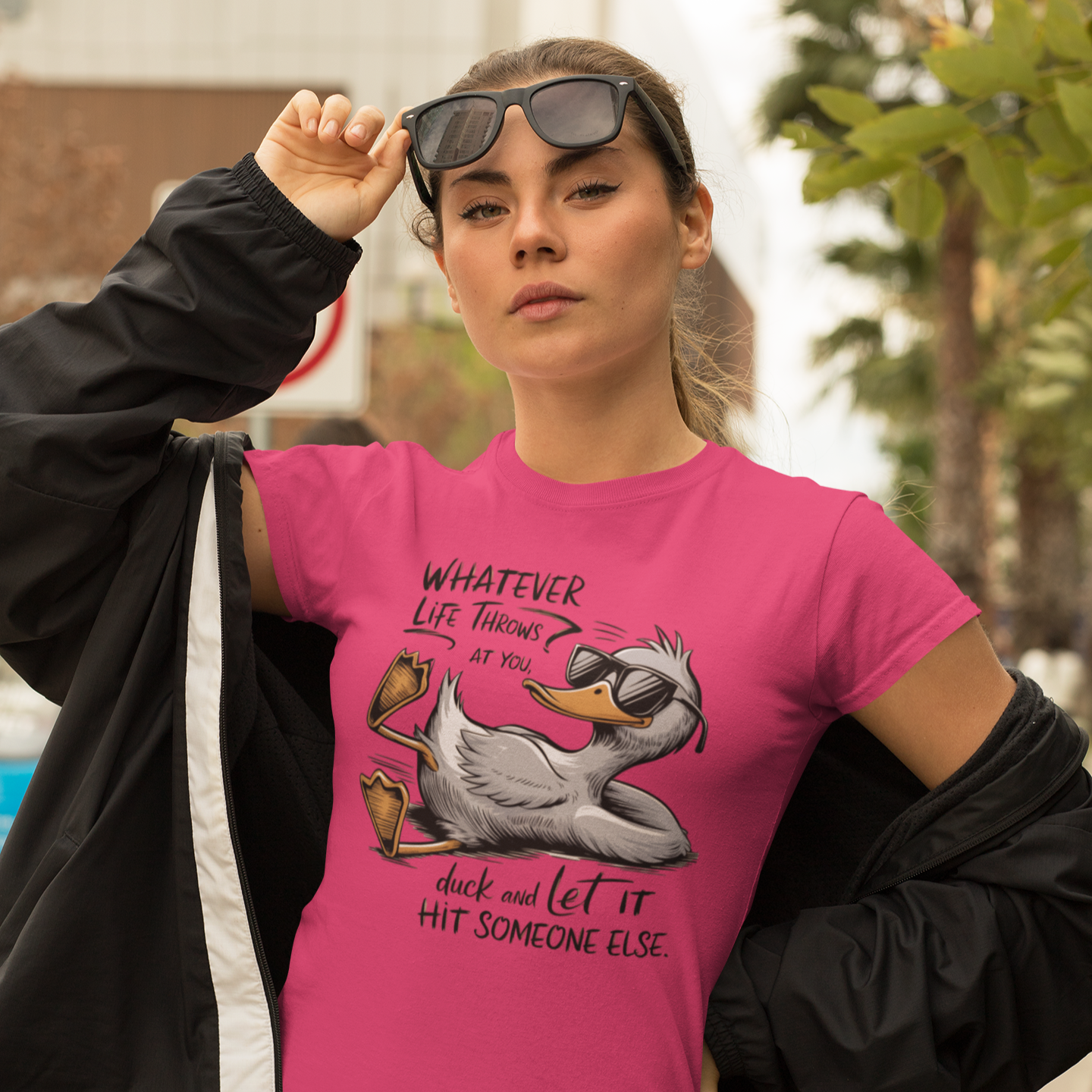 Whatever Life Throws At You Duck Graphic Tee