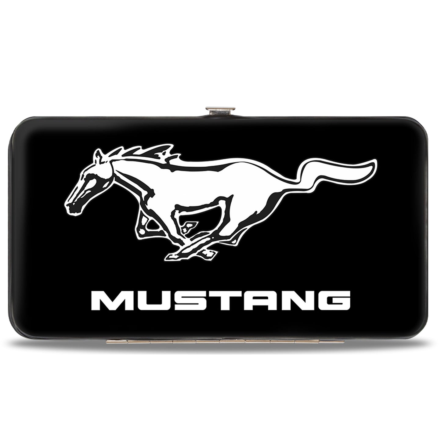 Hinged Wallet - Ford Mustang Black White Logo CENTERED