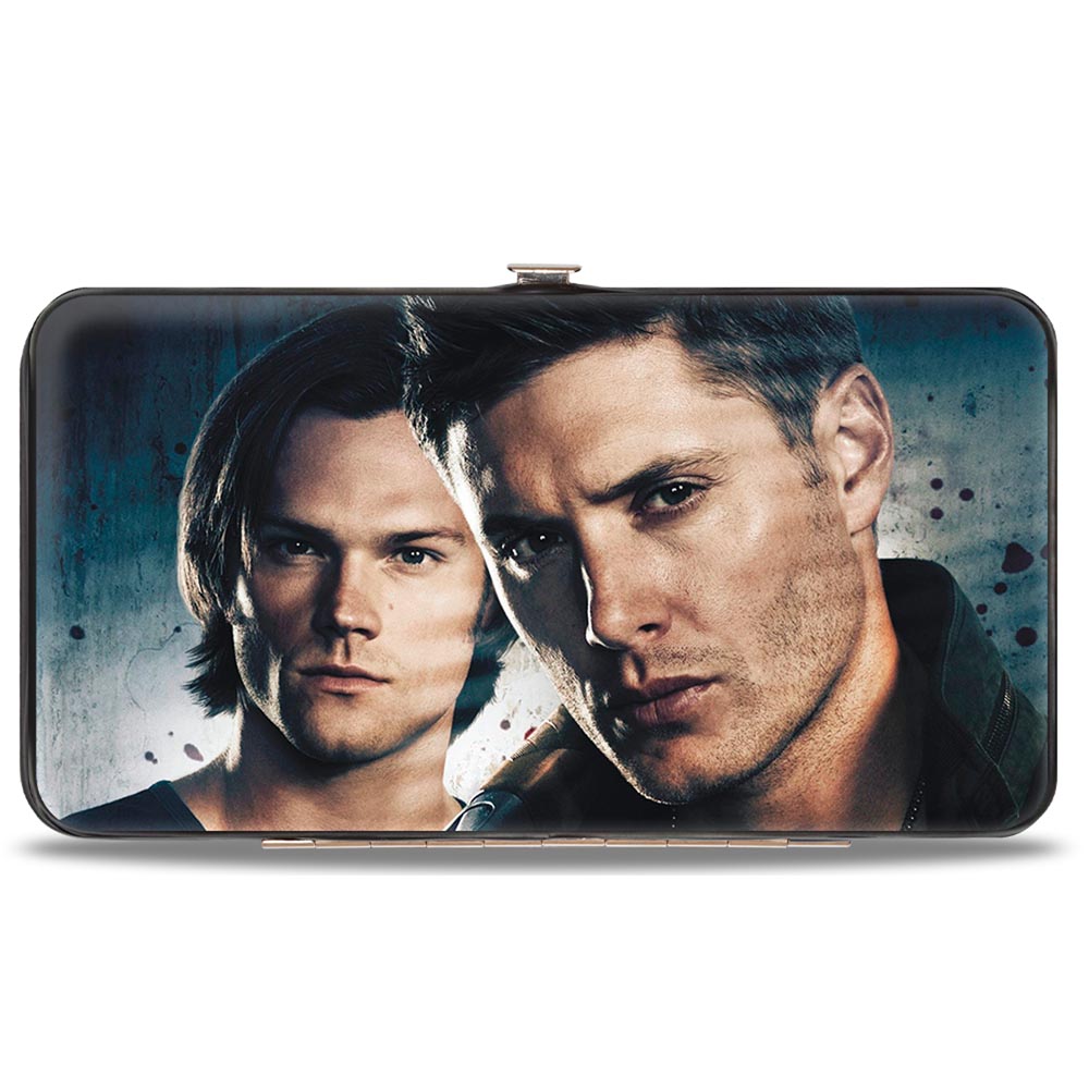 Hinged Wallet - Winchester Brothers CLOSE-UP + SUPERNATURAL Logo Black Grays