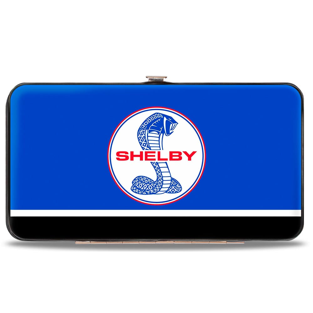 Hinged Wallet - SHELBY Tiffany Split Stripe Blue Red White Black