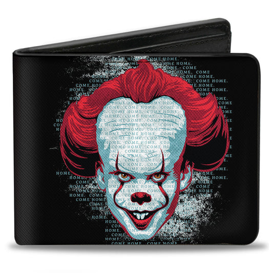 Bi-Fold Wallet - IT CHAPTER TWO Pennywise Face + Logo Black Red Blues