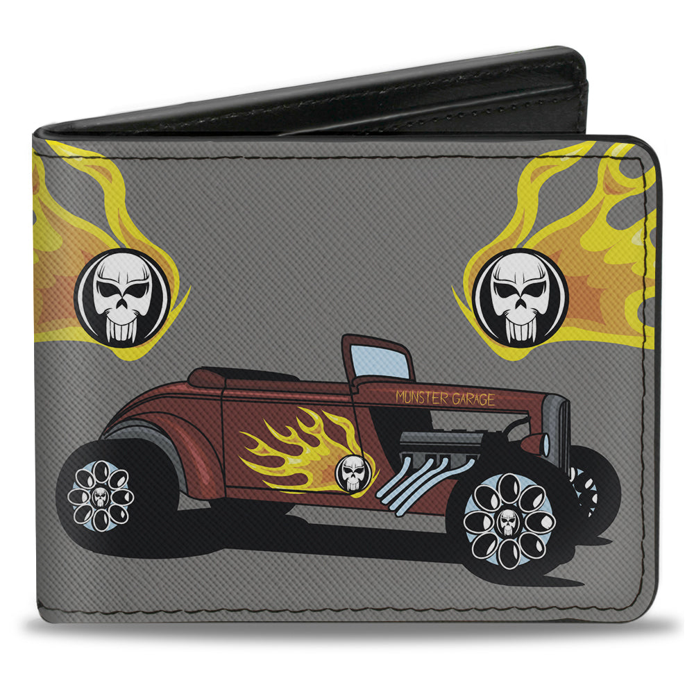 Bi-Fold Wallet - Hot Rod w Flame Skull