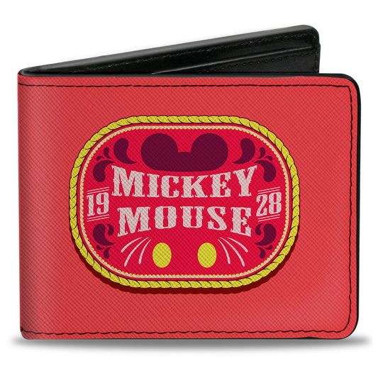 Bi-Fold Wallet - MICKEY MOUSE 1928 + Mickey Riding Horse Pose Reds