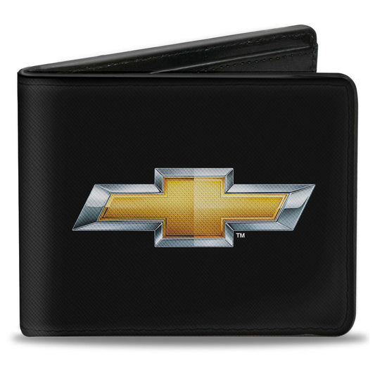 Bi-Fold Wallet - Chevy Bowtie Black Gold Logo CENTERED