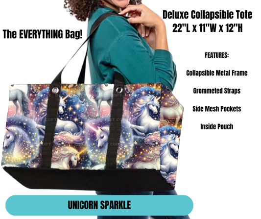 Preorder! Closes 11/18. ETA Feb. Unicorn Sparkle Collapsible Tote