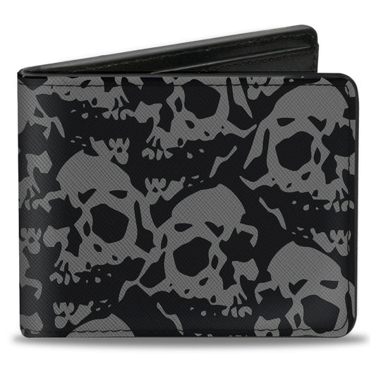 Bi-Fold Wallet - Skull Yard Black Gray