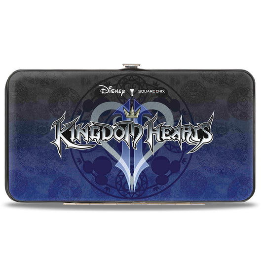 Hinged Wallet - KINGDOM HEARTS II Logo Hidden Mickey Symbol Symbols Scattered Blues