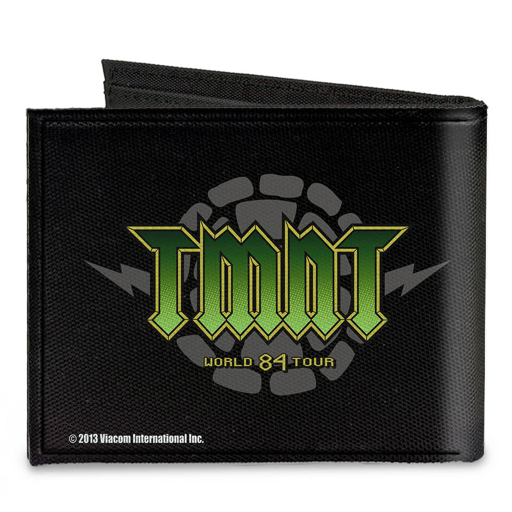 Canvas Bi-Fold Wallet - TMNT-GET YOUR SHELL ON + TMNT WORLD TOUR 84 Black Gray Green