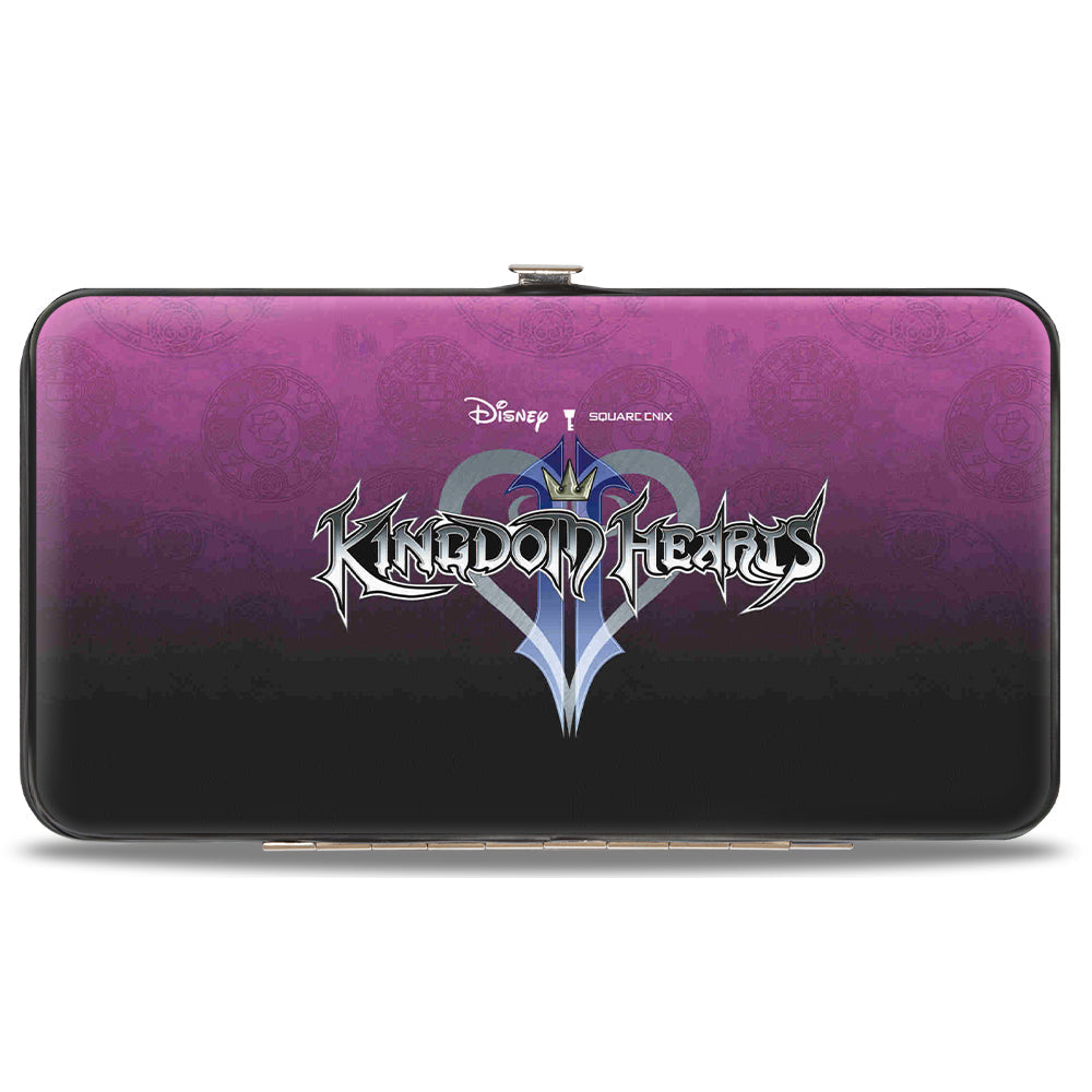 Hinged Wallet - Kingdom Hearts II Donald Sora Goofy Group Pose Symbols Scattered Pink-Fade