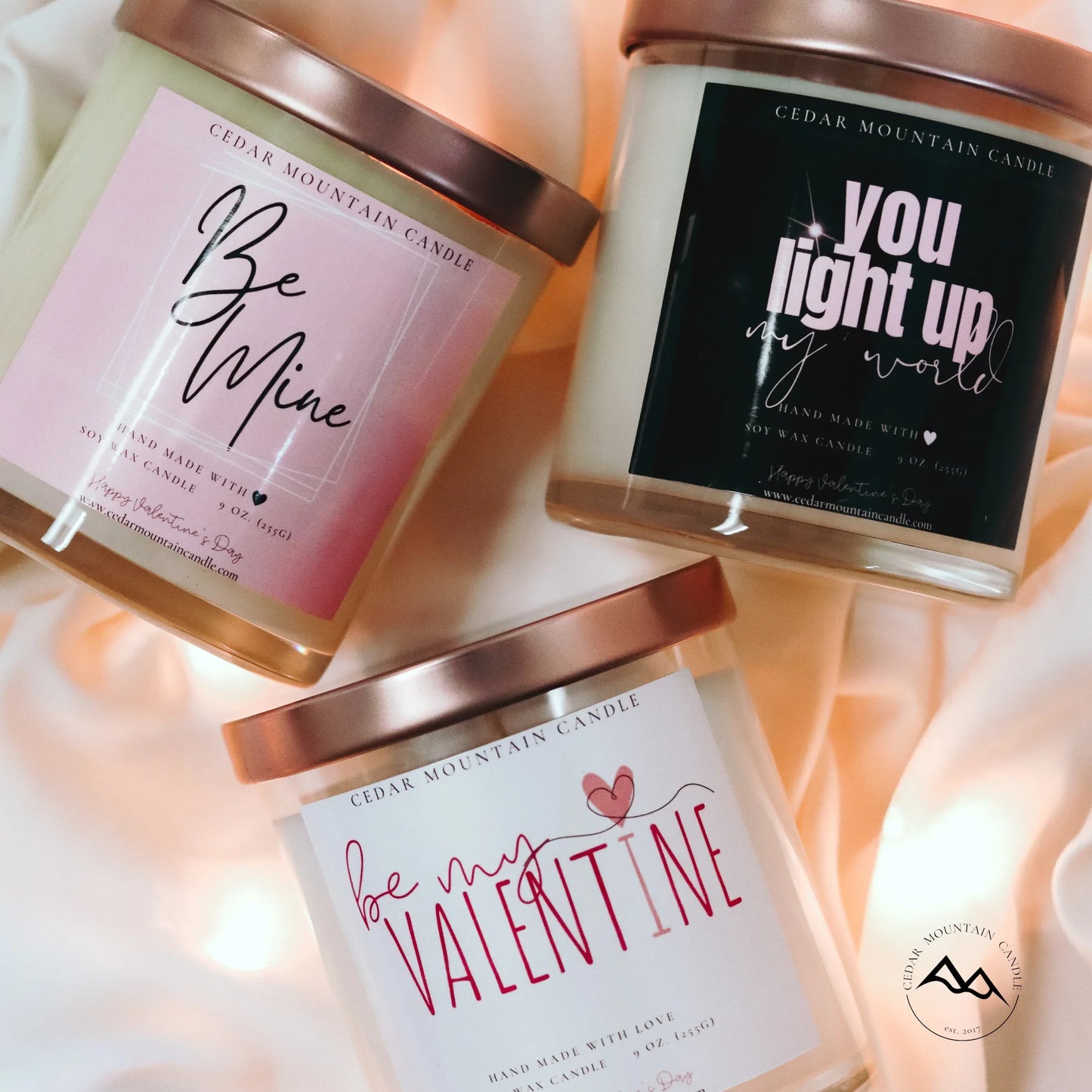 You Light Up My World - Valentine's Day Soy Candle - 9 oz Whiskey Glass Jar - Choose Your Scent