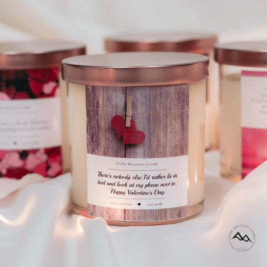 "There's nobody else I'd rather..." Valentine's Day 9 oz Whiskey Glass Jar Soy Candle - Choose Your Scent