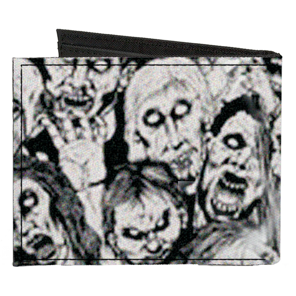 Canvas Bi-Fold Wallet - Zombie Skulls Sketch