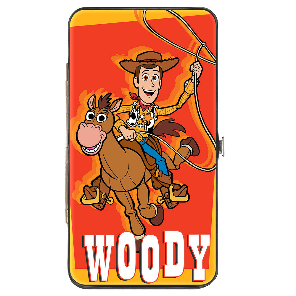 Hinged Wallet - Toy Story WOODY and Bullseye Riding Pose Plaid Gold Red