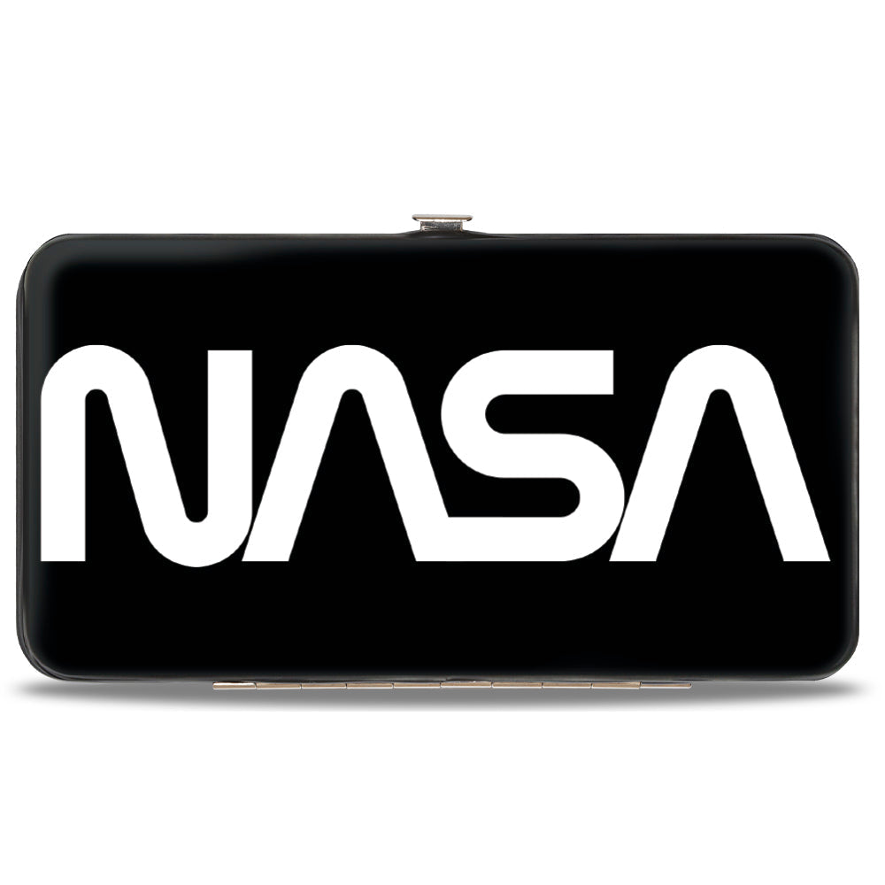 Hinged Wallet - NASA Text Black White