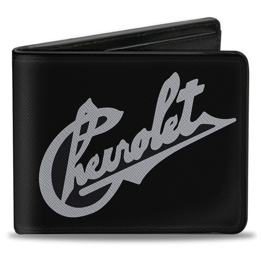 Bi-Fold Wallet - Chevrolet HeritageScript Slant Black Tan