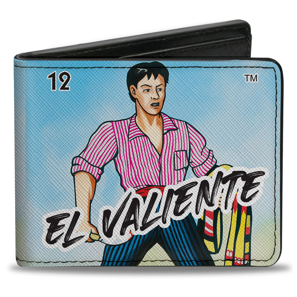 Bi-Fold Wallet - Loteria EL VALIENTE Man Pose Close-Up